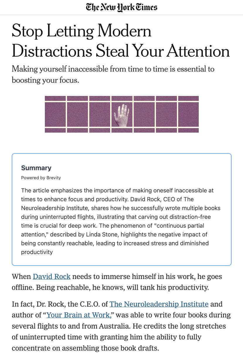 Brevity extension in action